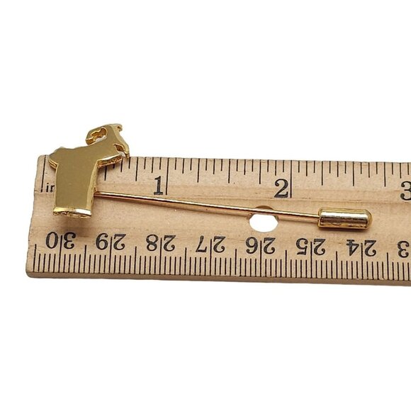 Massachusetts Shaped Stick Lapel Pin Gold Tone Vintage - Picture 4 of 4